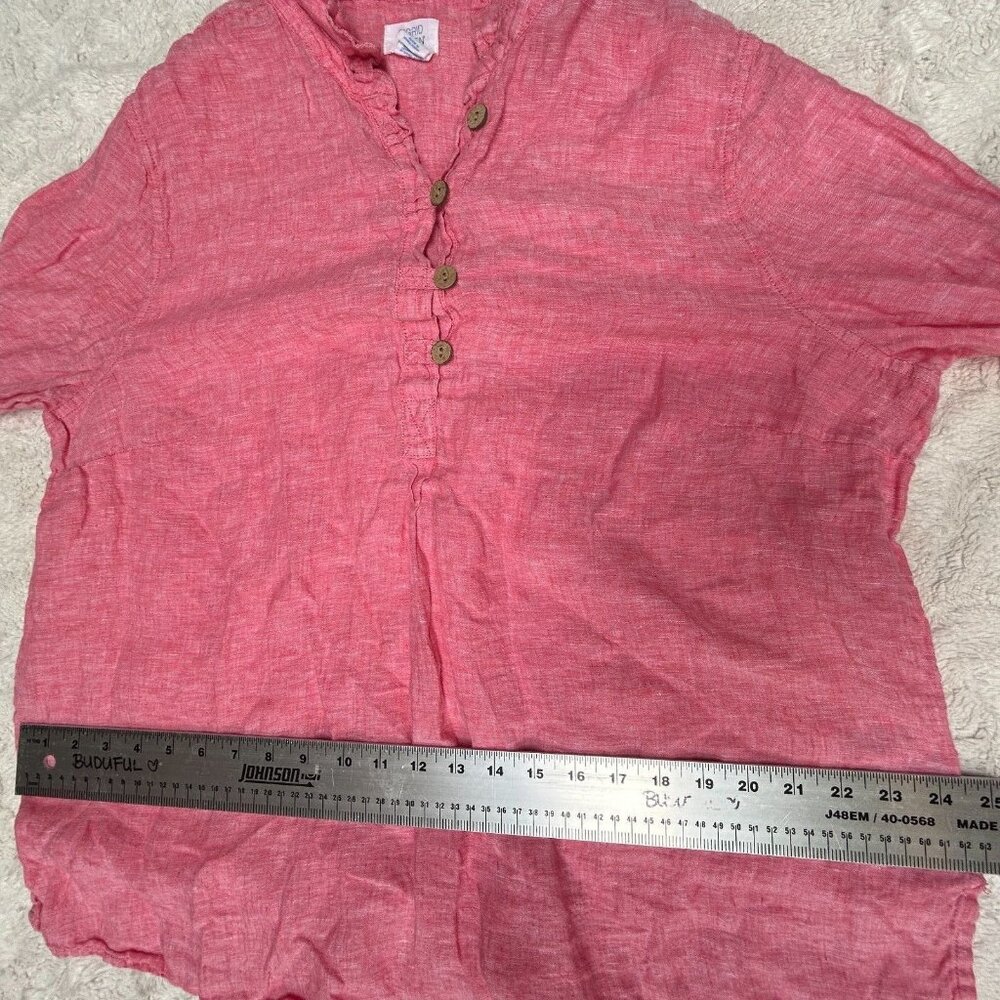 Sigrid Olsen Women's Plus Size 1x Red Linen Roll-… - image 5